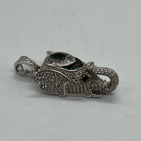 Jewelry - Sterling Silver Rhinestones Elephant Pendant